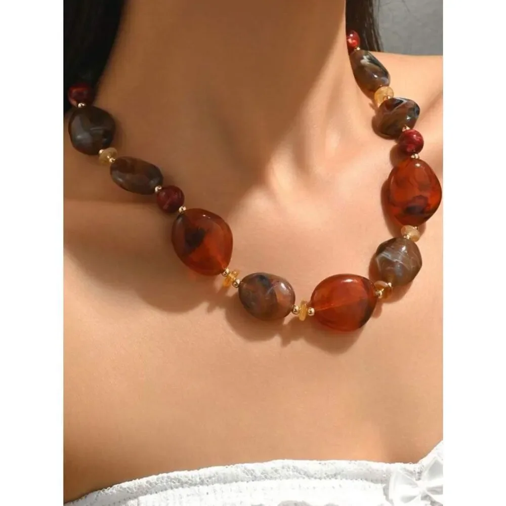 Boho beaded necklace N2120